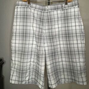 Men’s Nike Golf Gray/White Gingham Dri-Fit Golf Shorts-  Sz 36